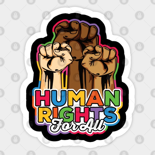 Human Rights For All Peace Love Equality Diversity Sticker by RadStar